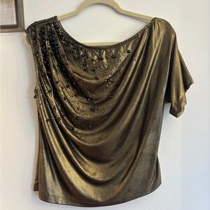 Ranna Gill Rare Gold Embellished Top